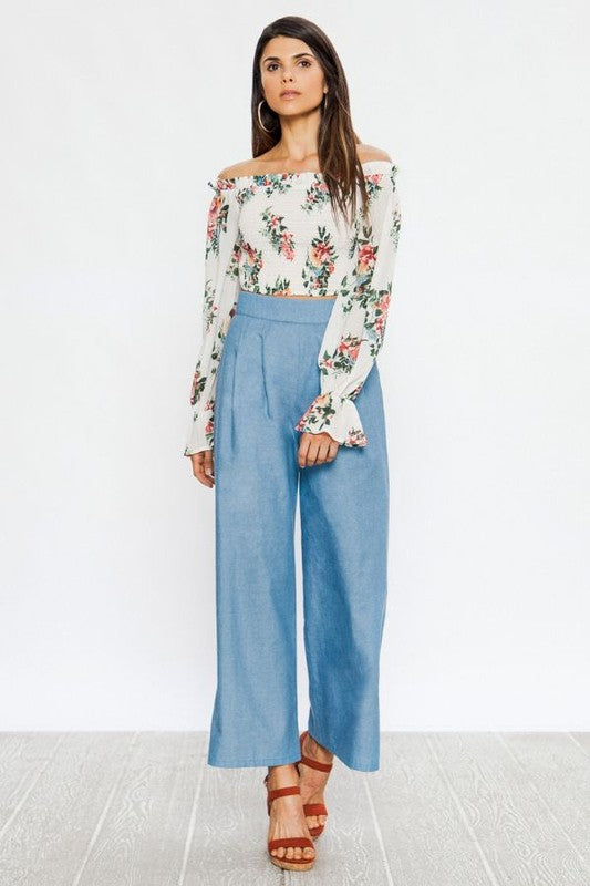 Chambray Wide Leg - Large