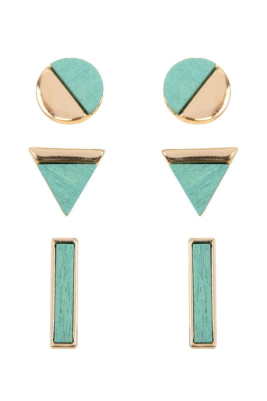 Wood or Turquoise Triple Set