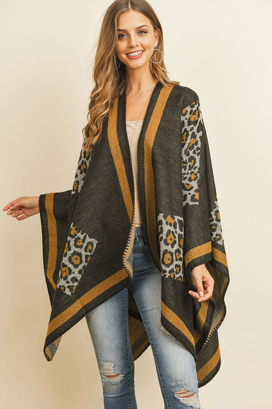 Leopard Accent Print Kimono