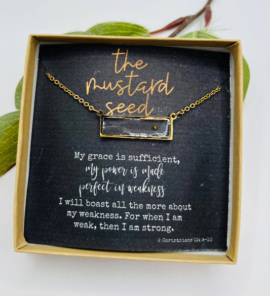 Rectangle Mustard Seed Necklace