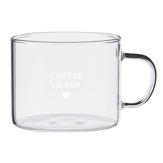 Large Glass Mug - Coffee Lover