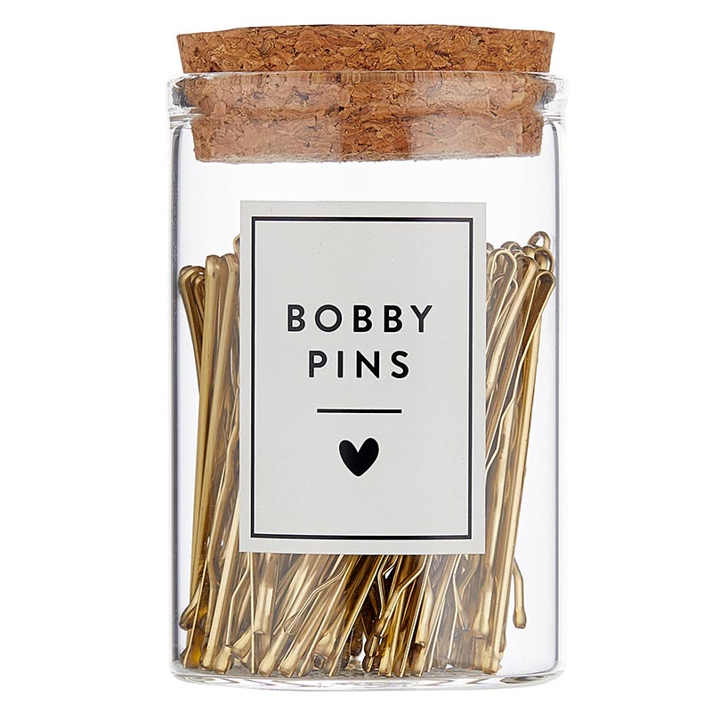 Gold Bobby Pins in Jar - Standard - (100pcs)