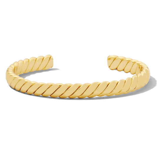Twisted Classic Cable Cuff: Gold