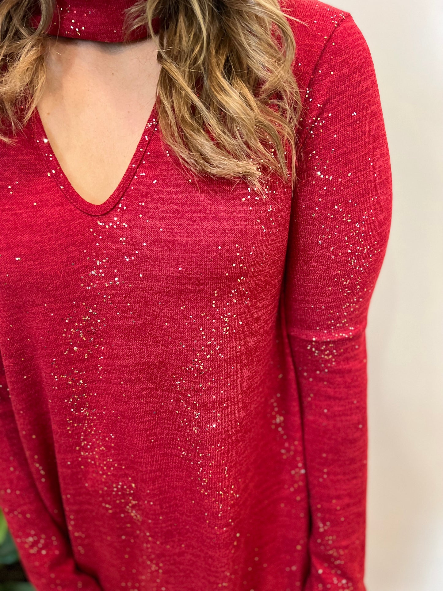 Red Glittered - Large
