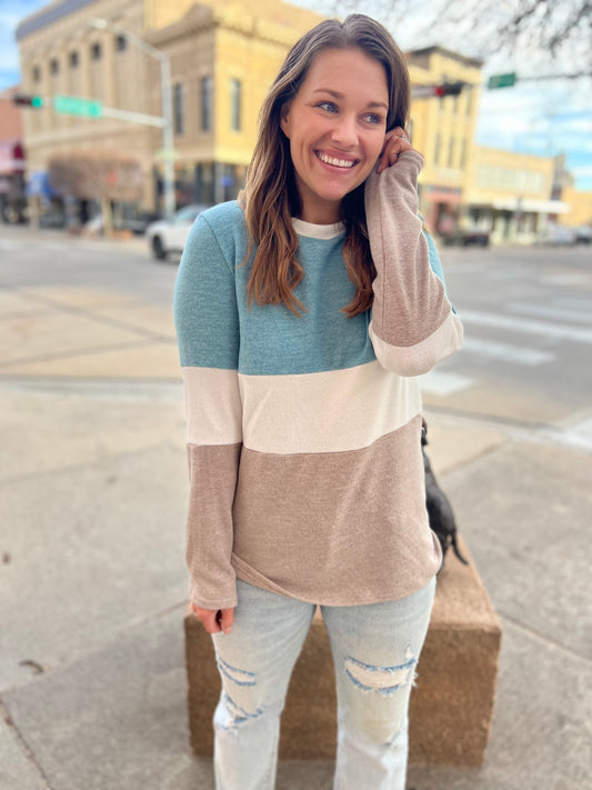 Seafoam Blocked Top