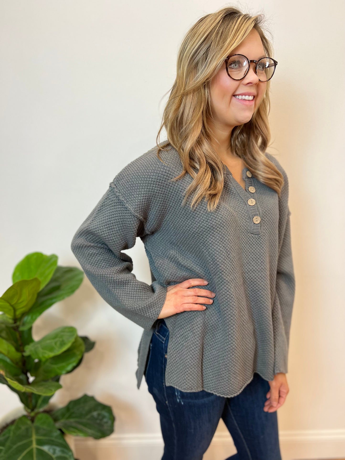 Grey Weighted Sweater - Small *Can Fit Med/Large