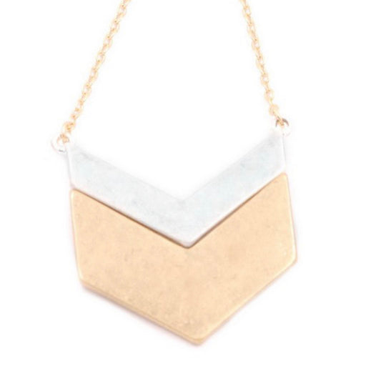 Metal Gold/Silver chevron necklace