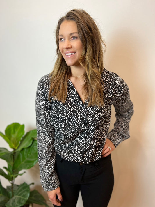 Black Print Blouse
