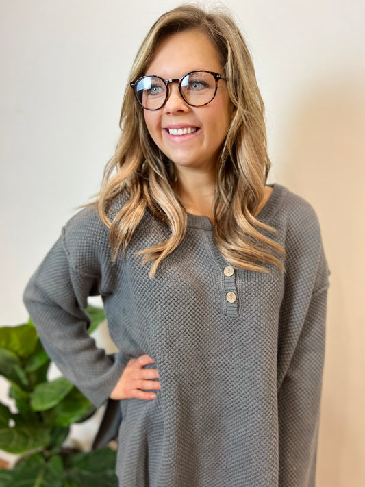Grey Weighted Sweater - Small *Can Fit Med/Large